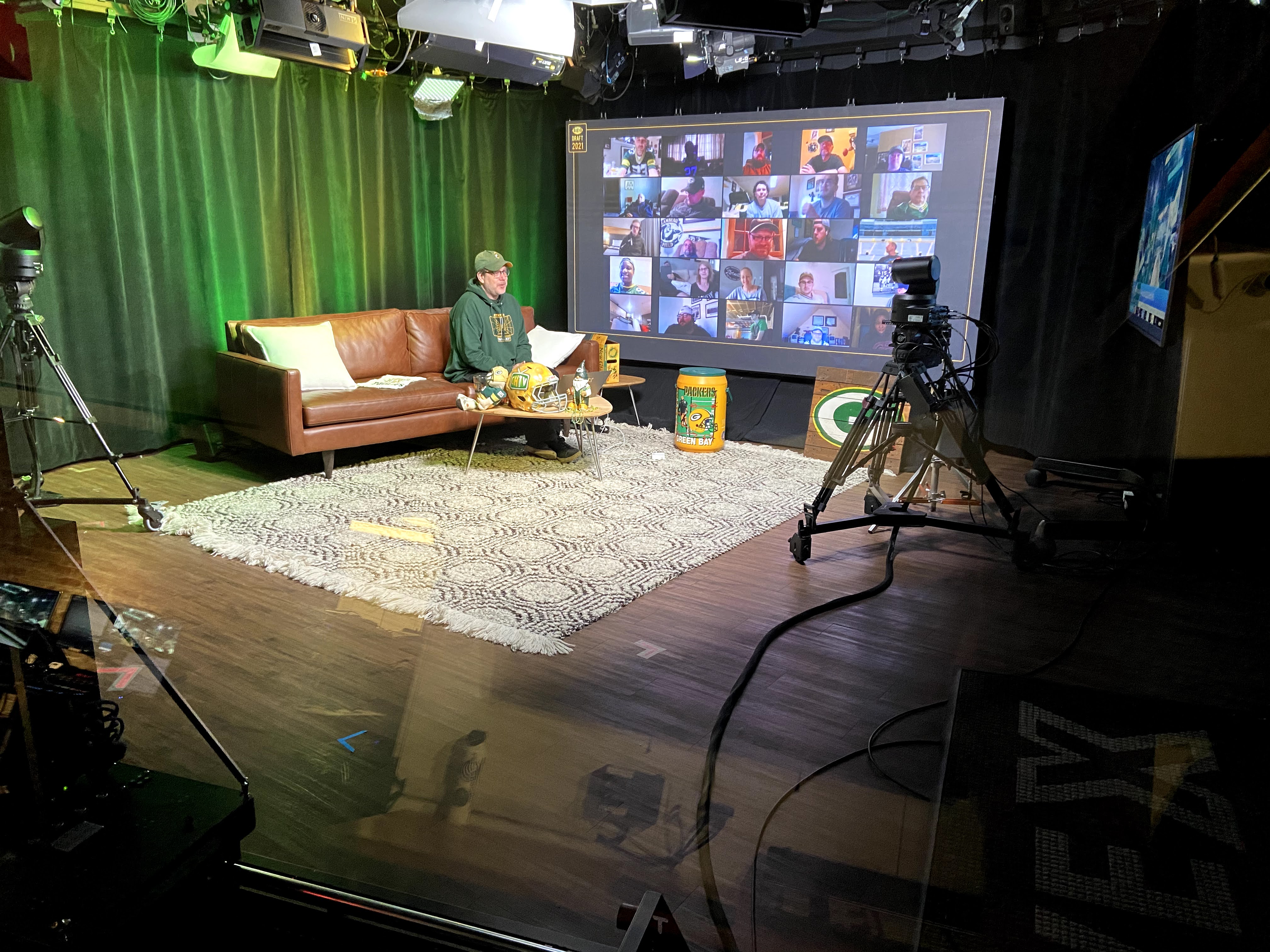 LiveX Studio with Zoom inputs on LED Wall for CHTV NFL Draft show Alt