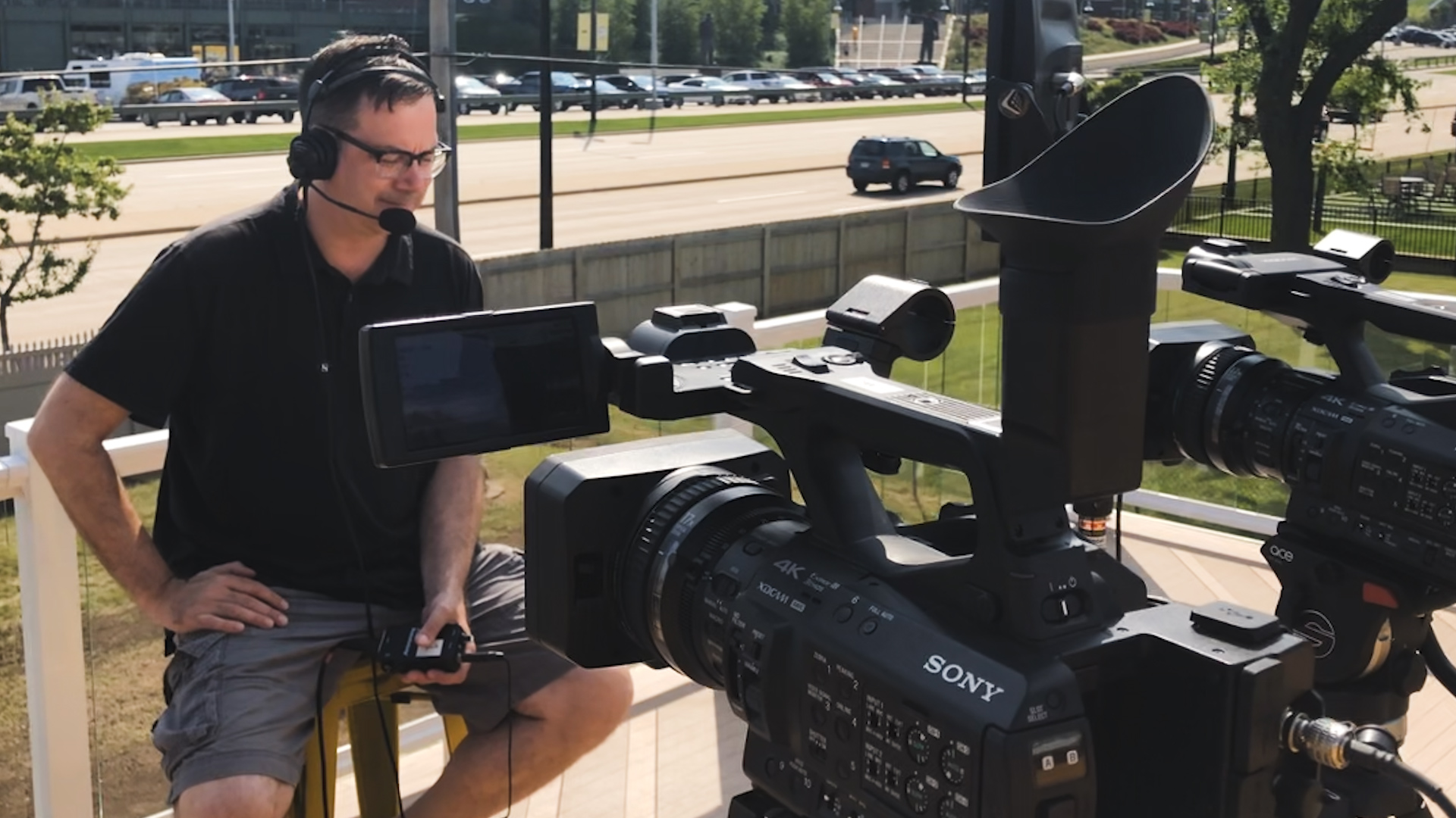 Cheesehead TV Broadcasting Live From Front of Lambeau Field During Training Camp Alt