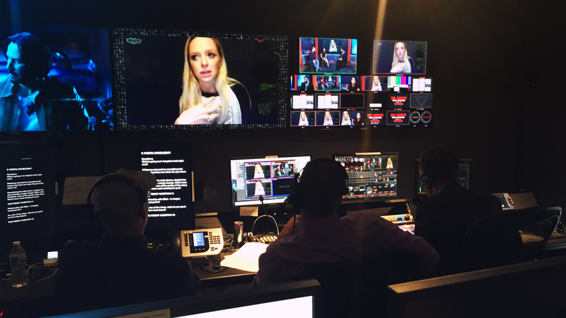 Vox's master control room during the live show