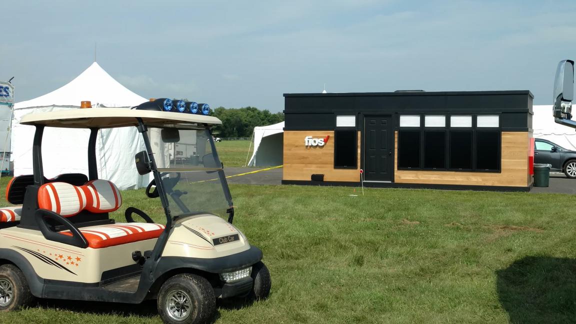 Exterior view of the projection mapping trailer space.
